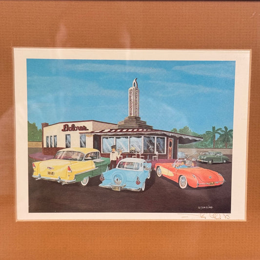 【1980年製】ビンテージ アートプリント アメリカン雑貨 店舗什器 ウォールデコ #1954