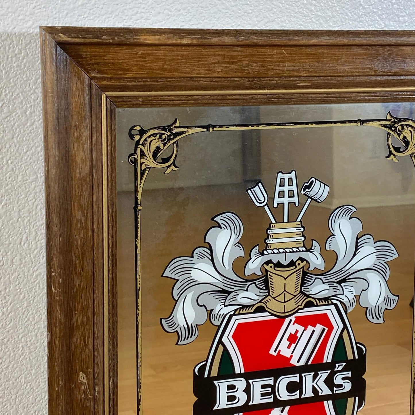 #1112 【1980年代】ビンテージ  Beck's（ベックス） パブミラー / ウォールデコ インテリア アメリカ