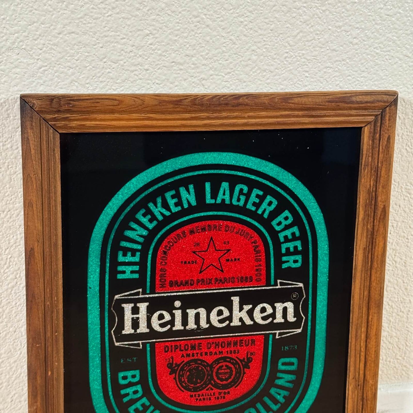#1956【1980年代】ビンテージ Heineken（ハイネケン） パブミラー / ウォールデコ アメリカ