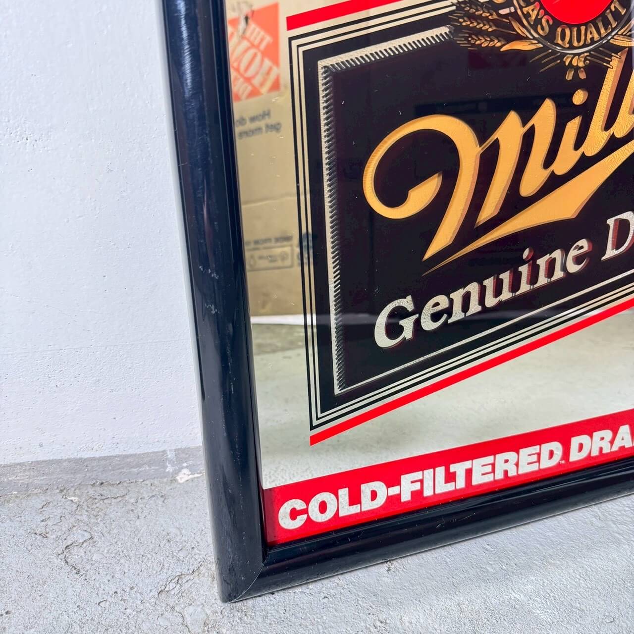 【1990年代】ビンテージ Miller Genuine Draft パブミラー アメリカン雑貨 壁掛け 鏡 #2482