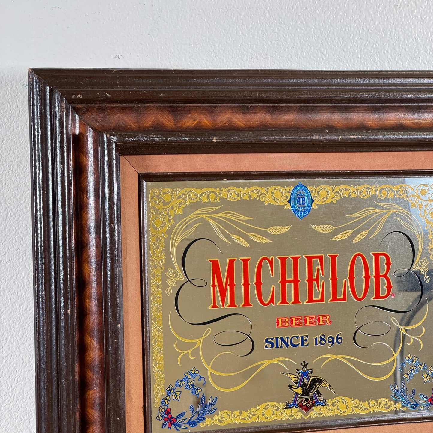 #1243 【1980年代】ビンテージ MICHELOB（ミケロブ） パブミラー / ウォールデコ インテリア アメリカ