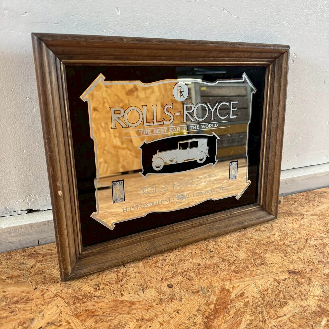 #2505【1980年代】ビンテージ ロールスロイス パブミラー / ウォールデコ アメリカ