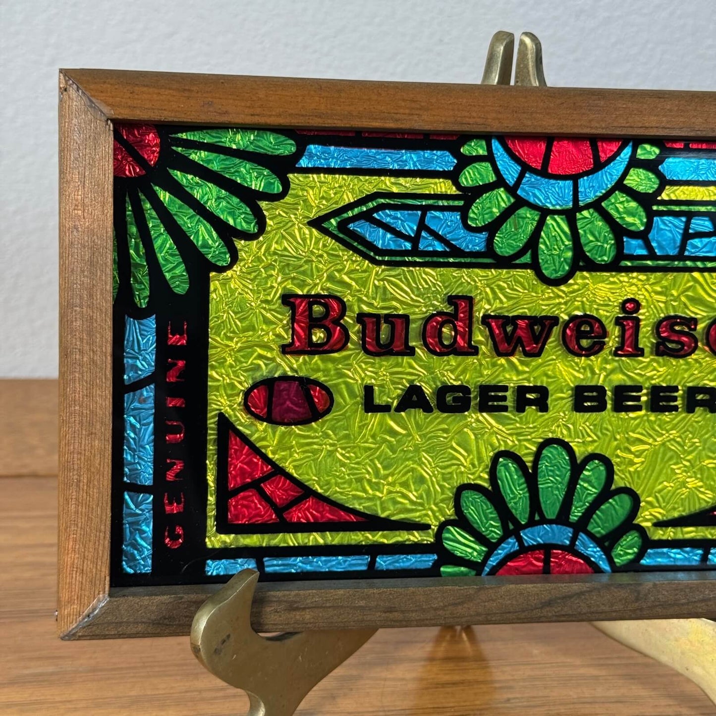 #2038 ビンテージ Budweiser ステンドグラスモチーフ アートサイン