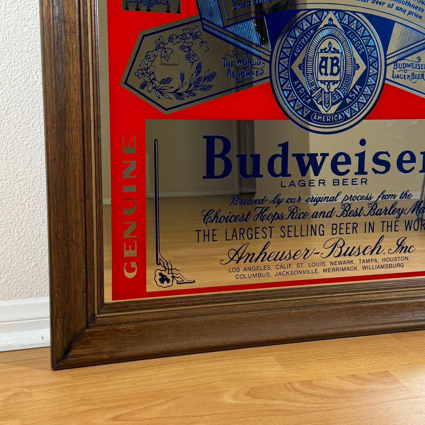 #1354 【1980年代】ビンテージ Budweiser（バドワイザー） パブミラー / パブミラー インテリア アメリカ