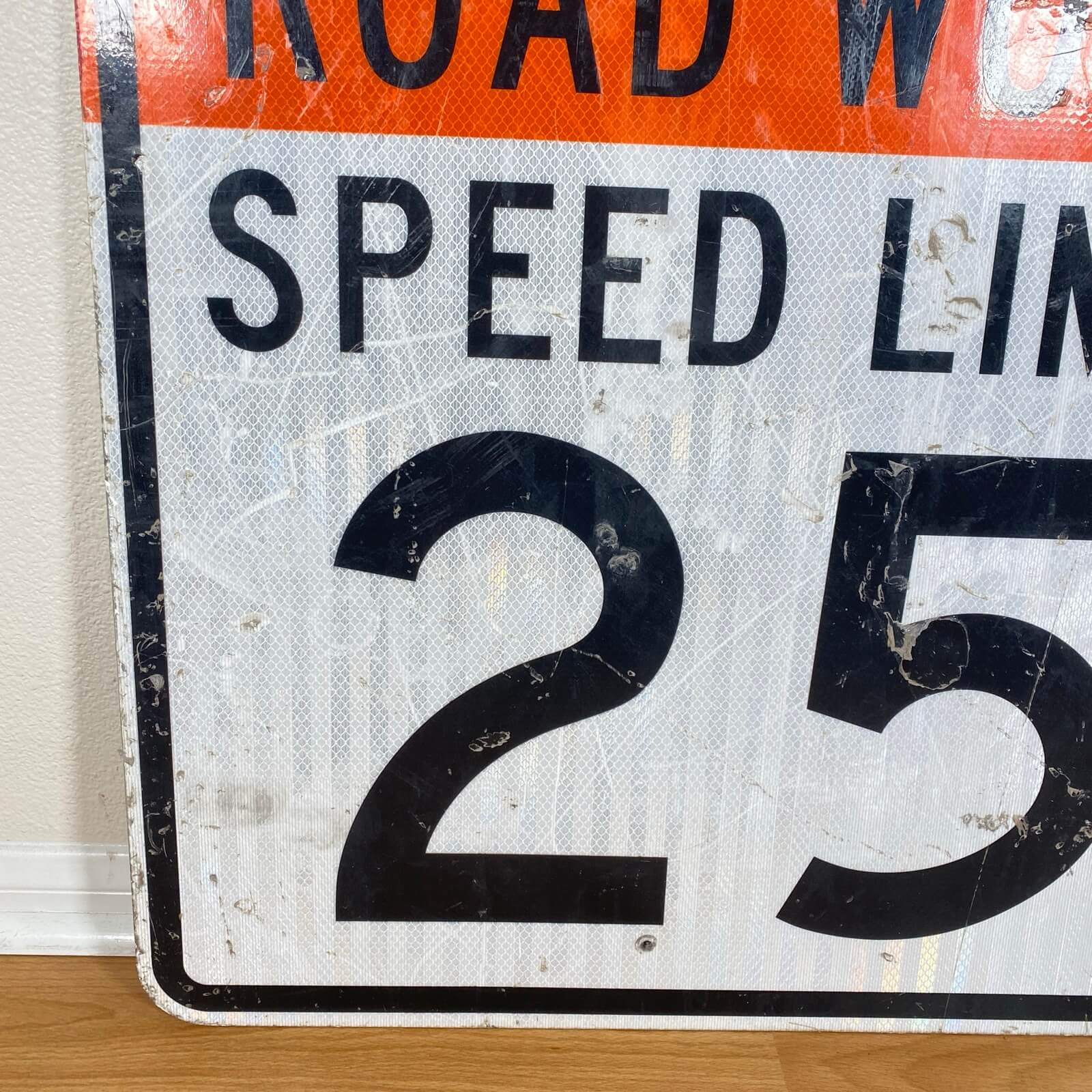 1061 アメリカ ロードサイン 両面 道路標識 ROAD WORK SPEED LIMIT