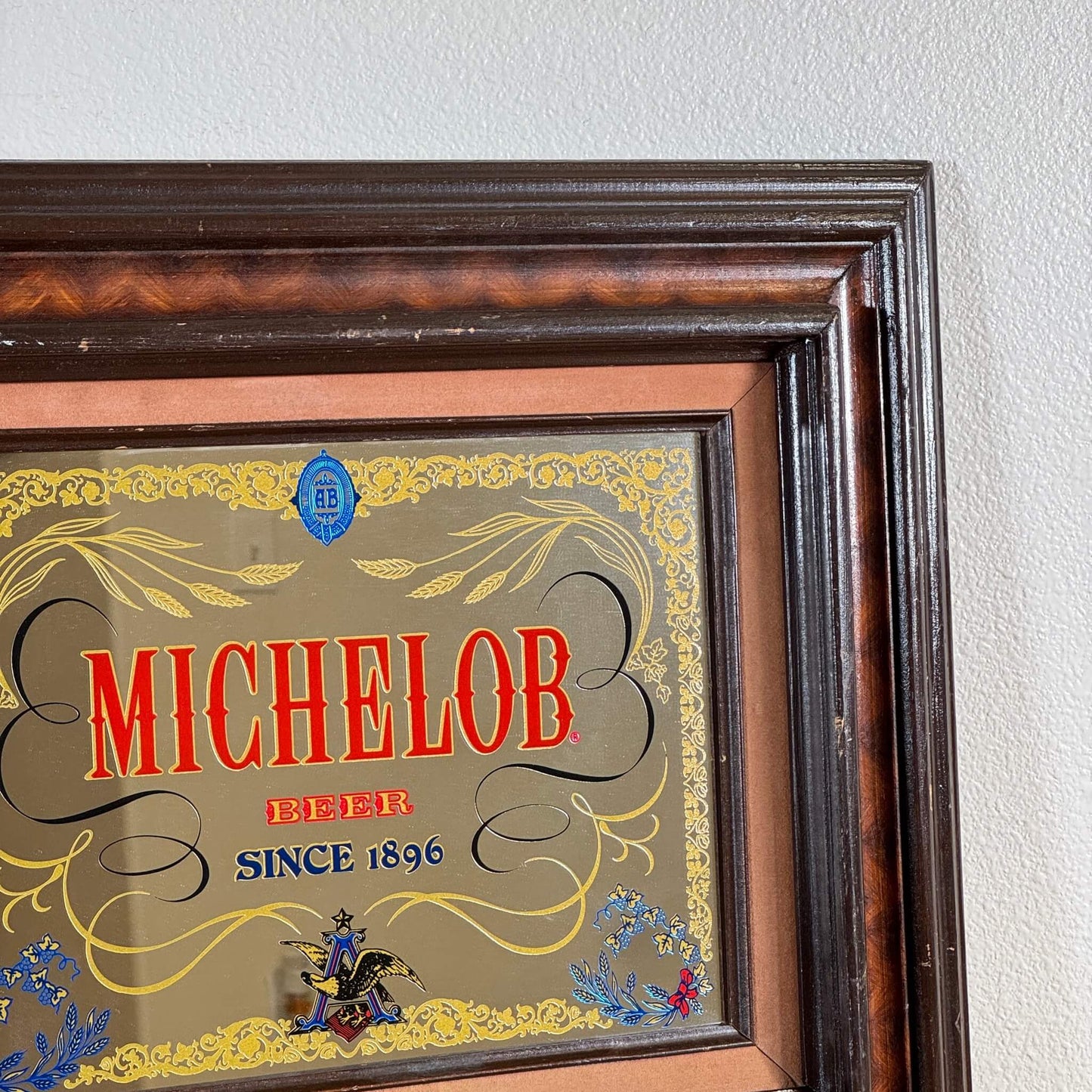 #1243 【1980年代】ビンテージ MICHELOB（ミケロブ） パブミラー / ウォールデコ インテリア アメリカ