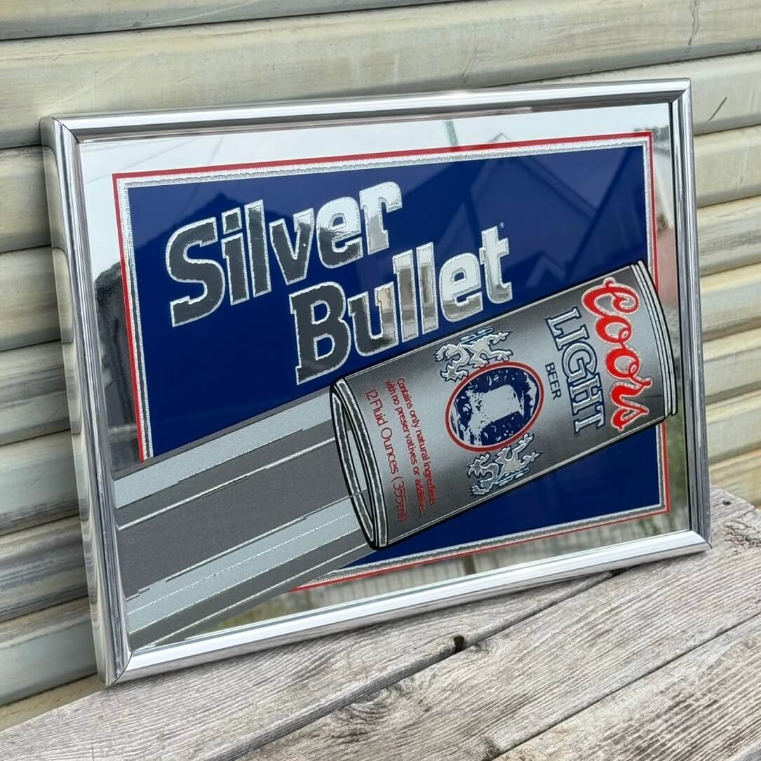 【1990年】ビンテージ パブミラー アメリカン雑貨 店舗什器 COORS LIGHT SILVER BULLET クアーズ #2846