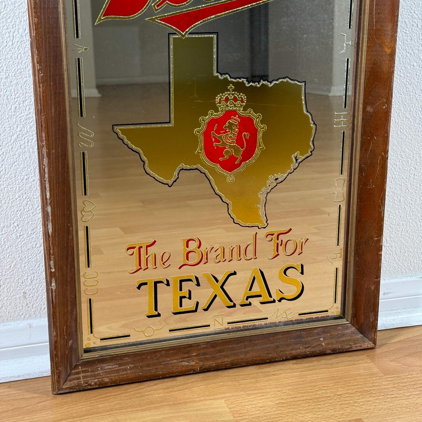 #1360 【1980年代】ビンテージ Stroh's（ストロー） パブミラー / ウォールデコ インテリア アメリカ