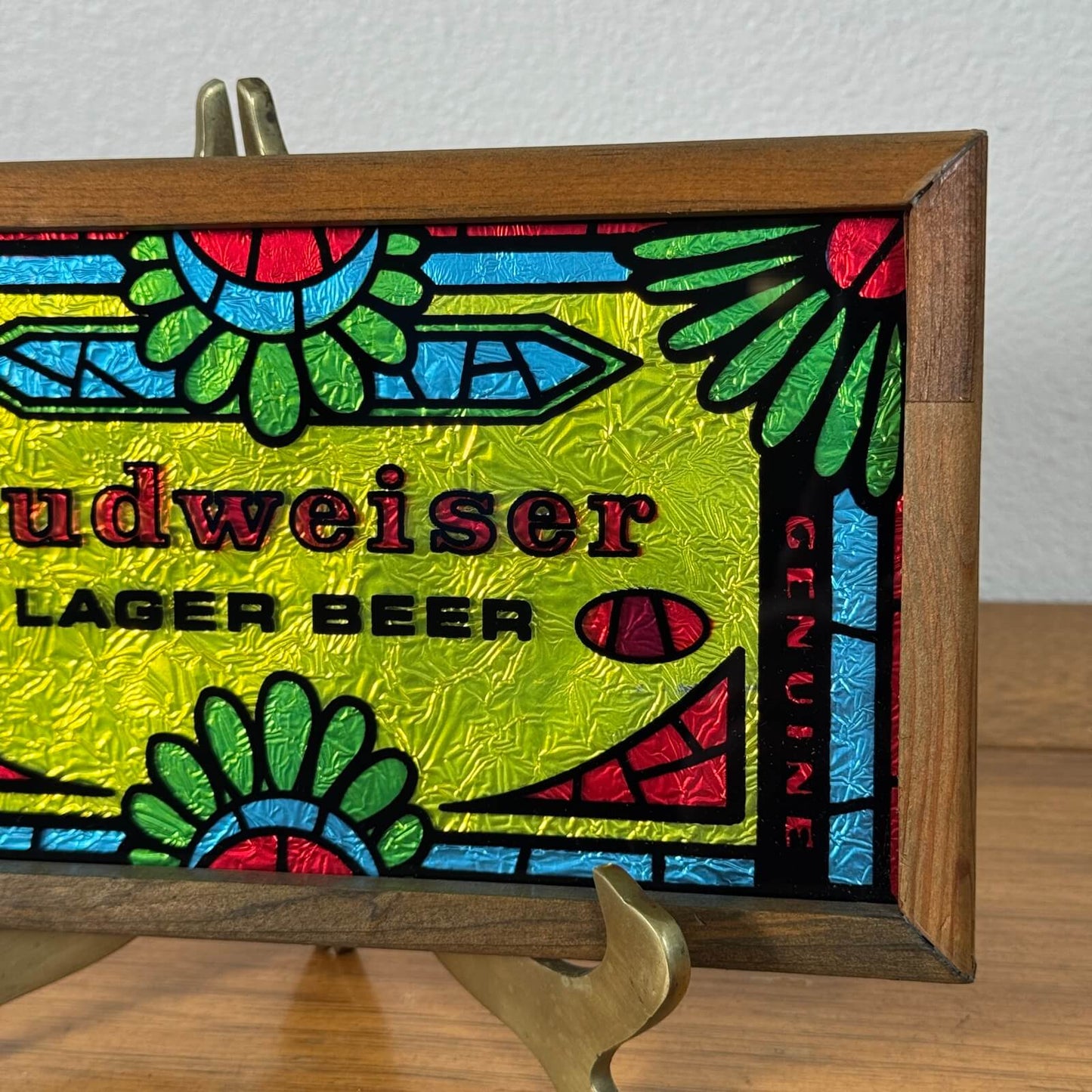 #2038 ビンテージ Budweiser ステンドグラスモチーフ アートサイン