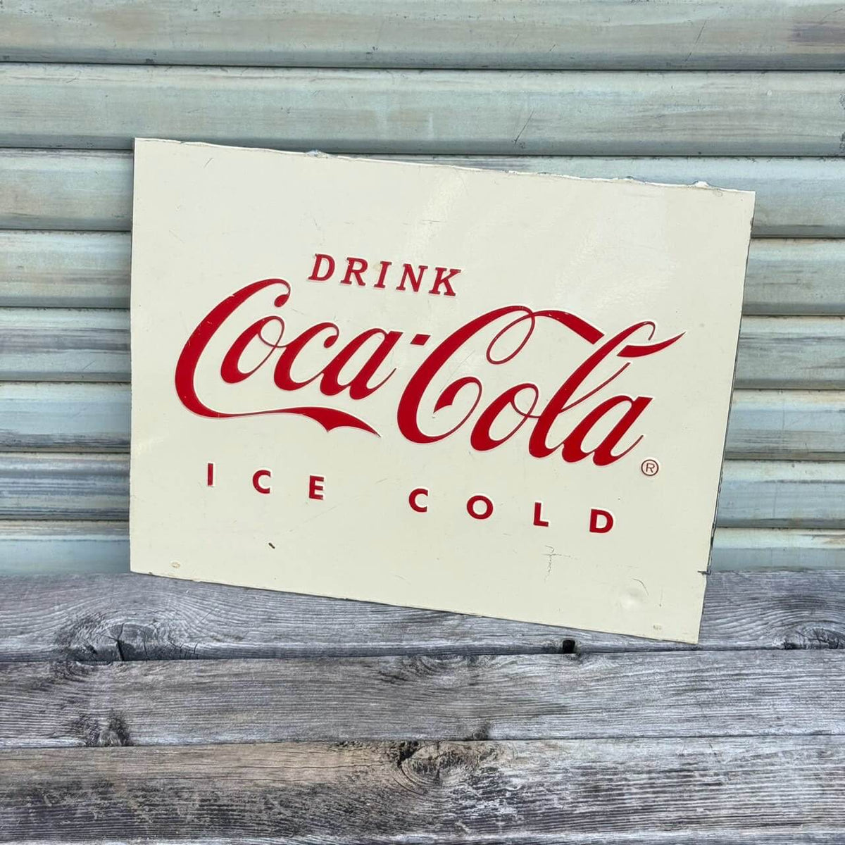 【ビンテージ】看板 アメリカン雑貨 店舗什器 COCA-COLA コカコーラ ICE COLD エンボスサイン #2685-2