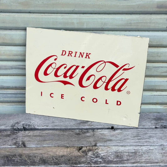 【ビンテージ】看板 アメリカン雑貨 店舗什器 COCA-COLA コカコーラ ICE COLD エンボスサイン #2685-2