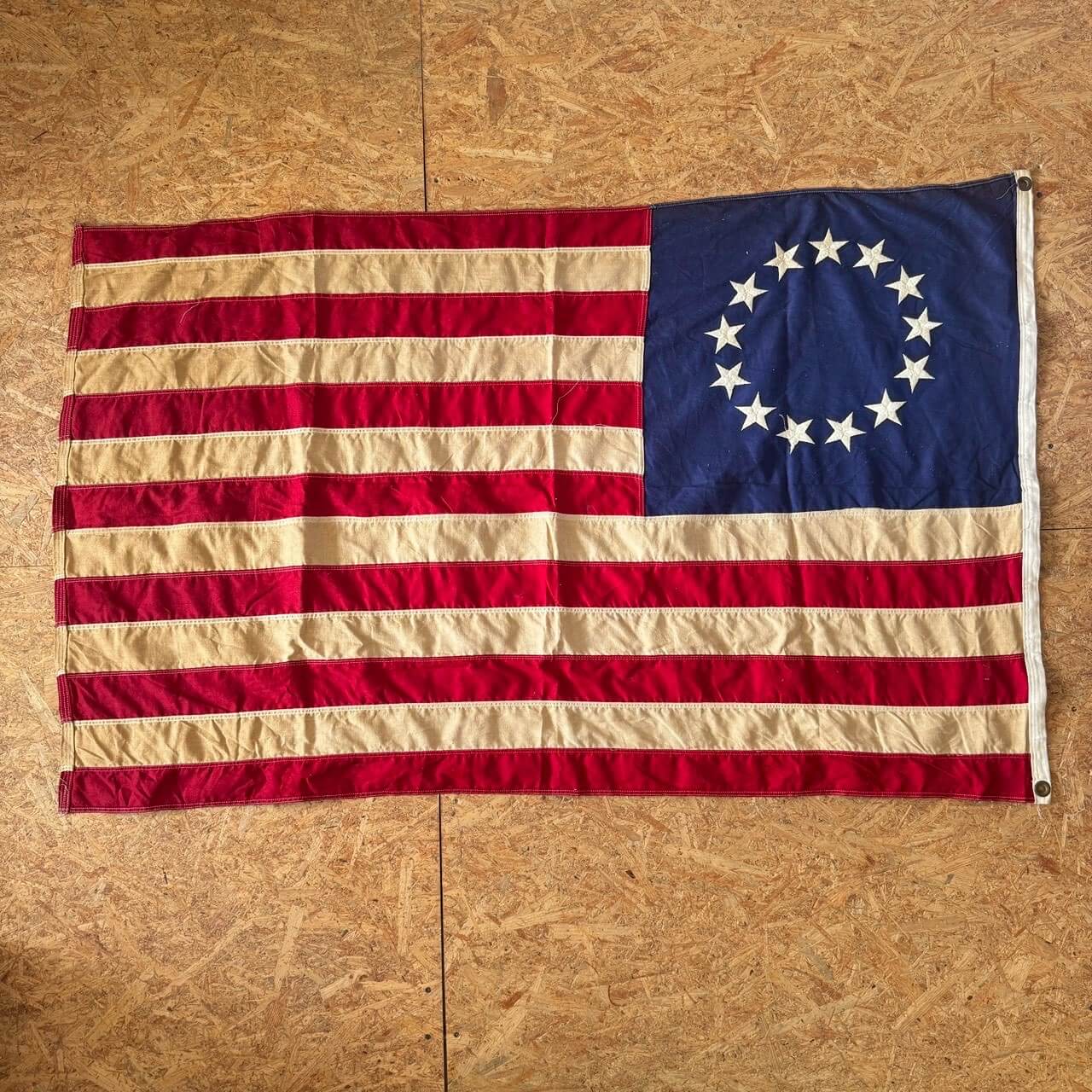 【1950-60年代】ビンテージ 13スター 星条旗 アメリカン雑貨 国旗 フラッグ 刺繍 #2550