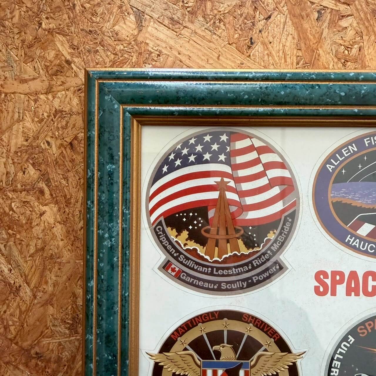 #2264【1980年代】ビンテージ NASA ミッションパッチ ステッカー アートフレーム インテリア ディスプレイ