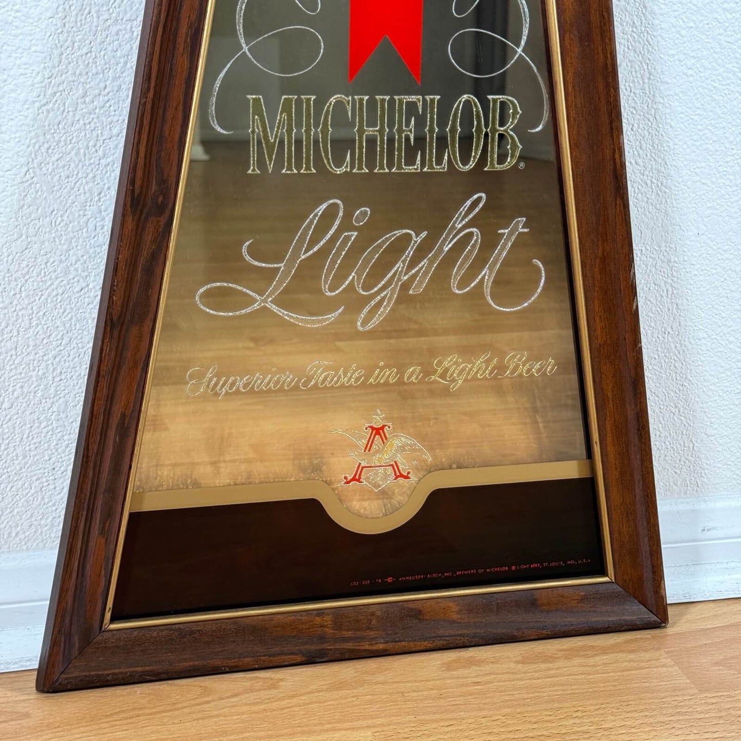 #1372【1970-80年代】ビンテージ Michelob Light（ミケロブライト） パブミラー / ウォールデコ アメリカ
