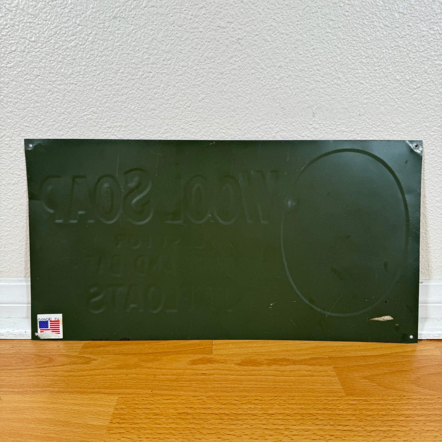 #1413 【1980～1990年代】 ビンテージ WOOL SOAP ブリキ看板 / ウォールデコ アドバタイジング アメリカ