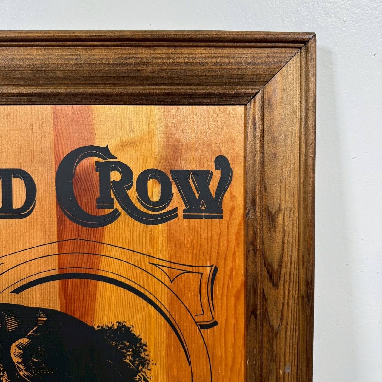 #2434【1980-90年代】ビンテージ OLD CROW ウォールデコ ウッドサイン バーボン アメリカンインテリア