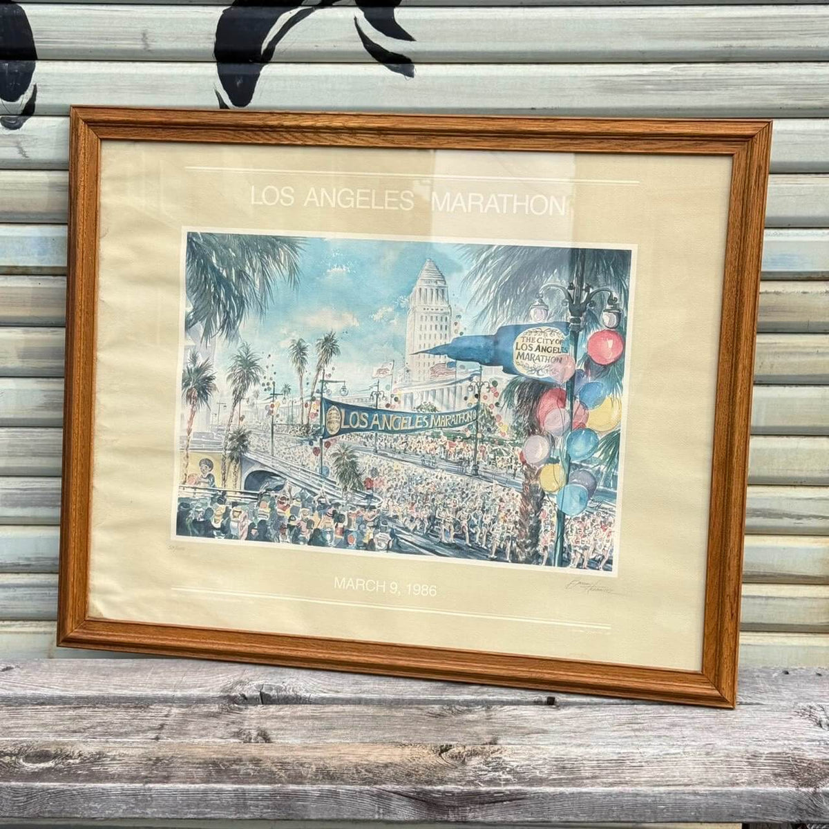 【1980年代】ビンテージ ポスター アメリカン雑貨 店舗什器 LA MARATHON マラソン アート #2869