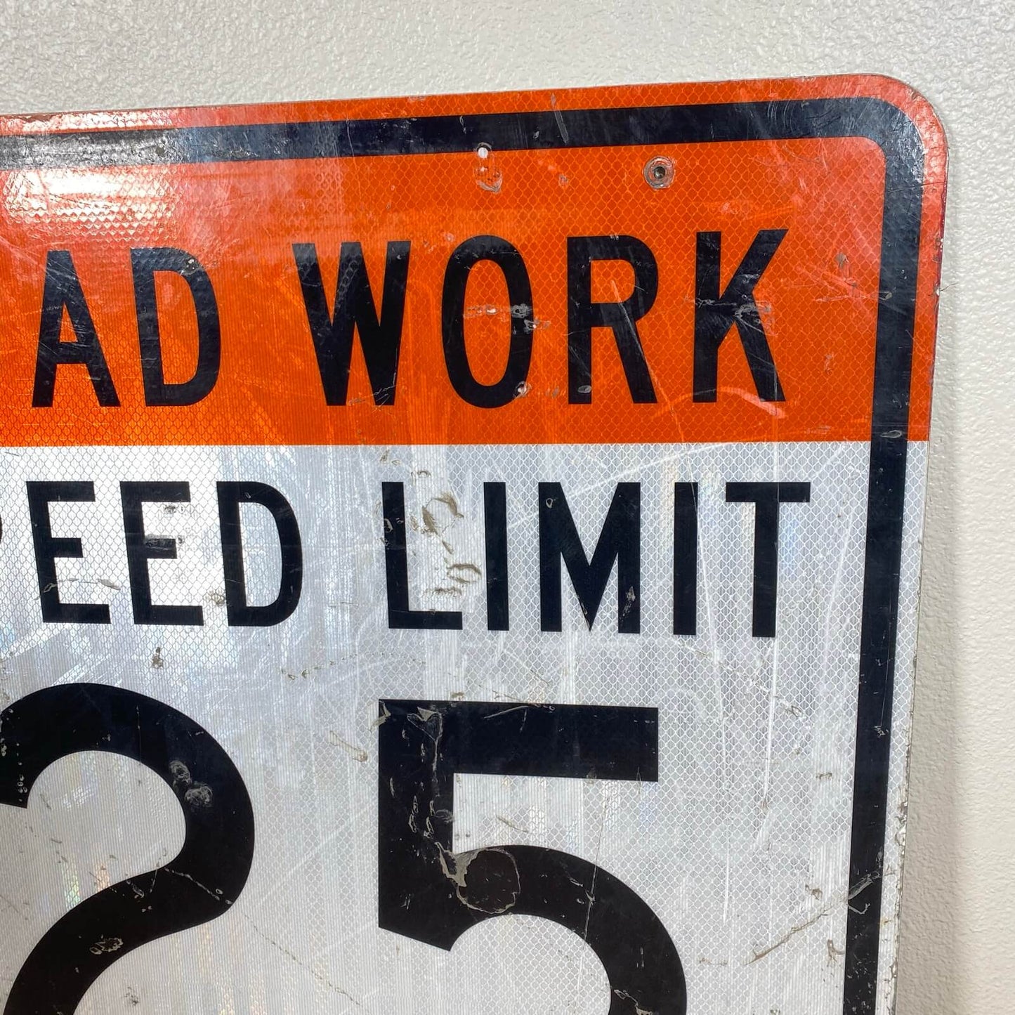 #1061 アメリカ ロードサイン 両面 道路標識 ROAD WORK SPEED LIMIT , END