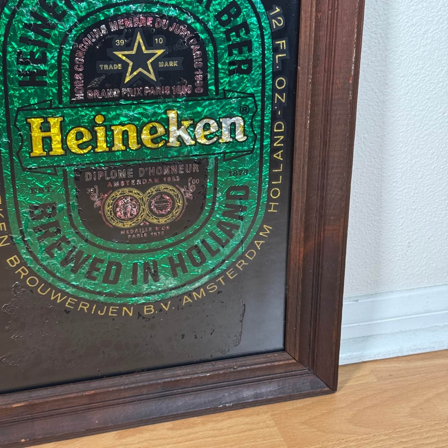 #1947 ビンテージ パブミラー Heineken ハイネケン ウォールデコ