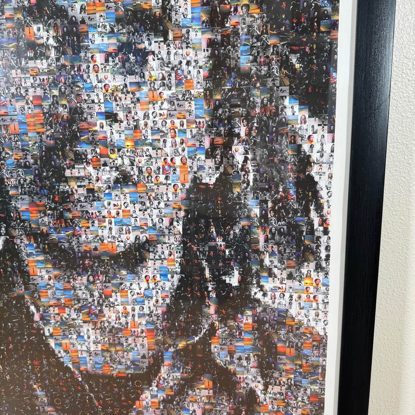 #1398【2000年代】Bob Marley（ボブ・マーリー） モザイクアート ポスター / フレーム付き