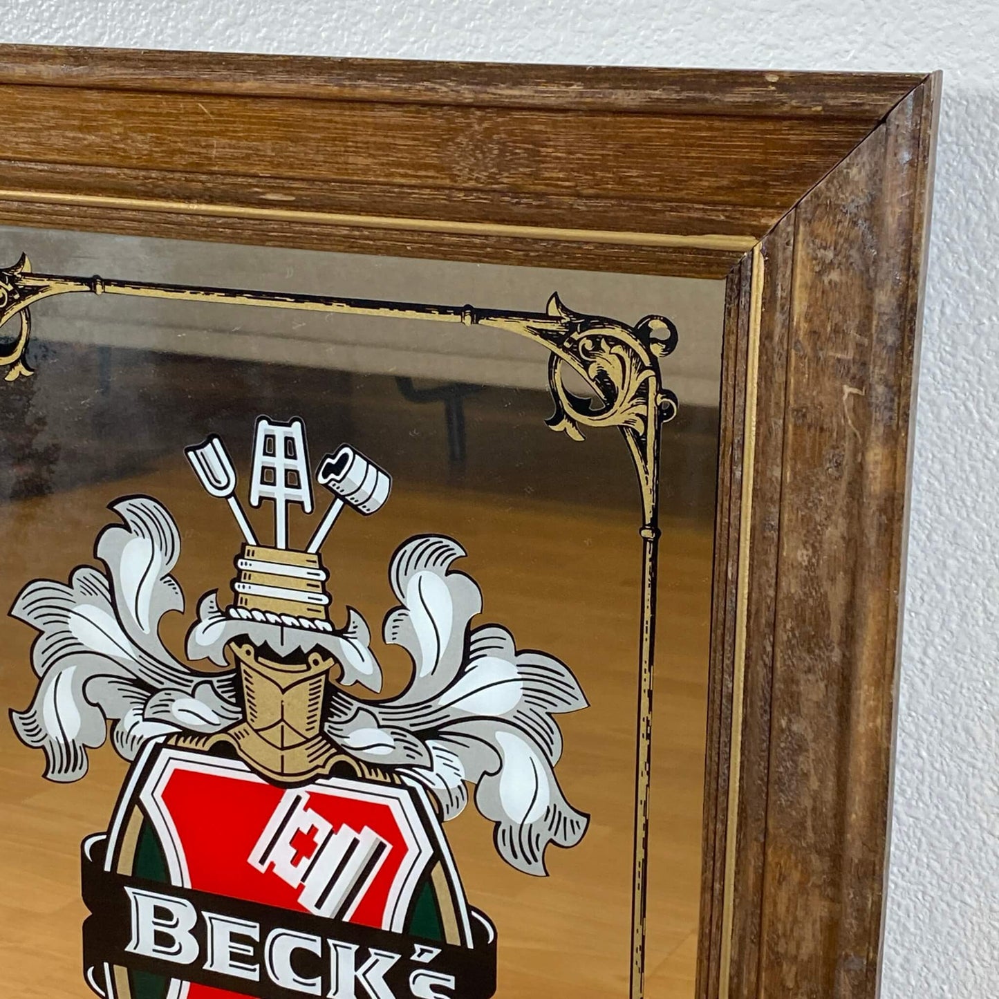 #1112 【1980年代】ビンテージ  Beck's（ベックス） パブミラー / ウォールデコ インテリア アメリカ
