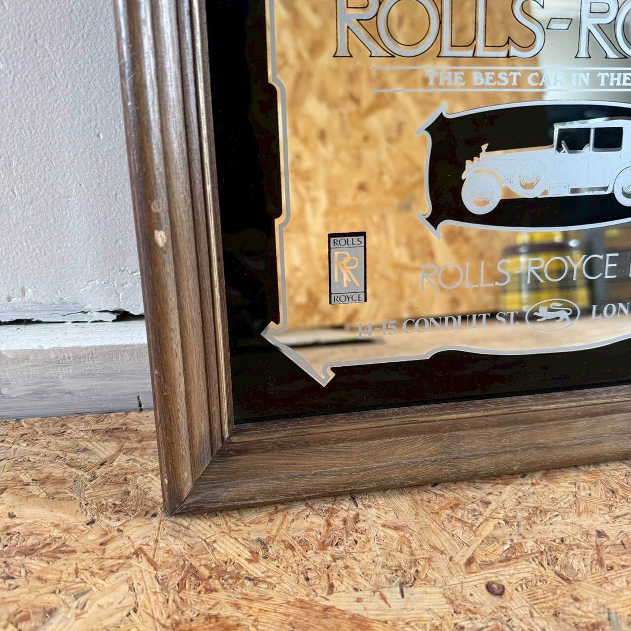 #2505【1980年代】ビンテージ ロールスロイス パブミラー / ウォールデコ アメリカ