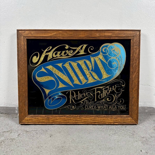 #1239【1980-90年代】ビンテージ SNORT アドバタイジング パブミラー / ウォールデコ アメリカ