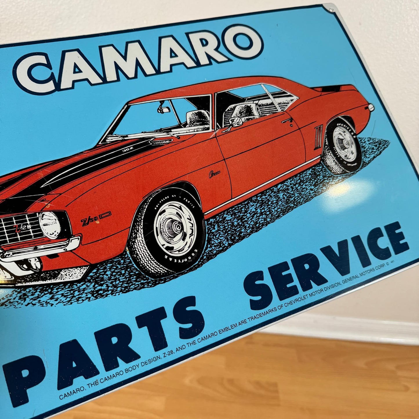 #1342 【1980-90年代】ビンテージ CAMARO ブリキ看板 / サインプレート アメリカ
