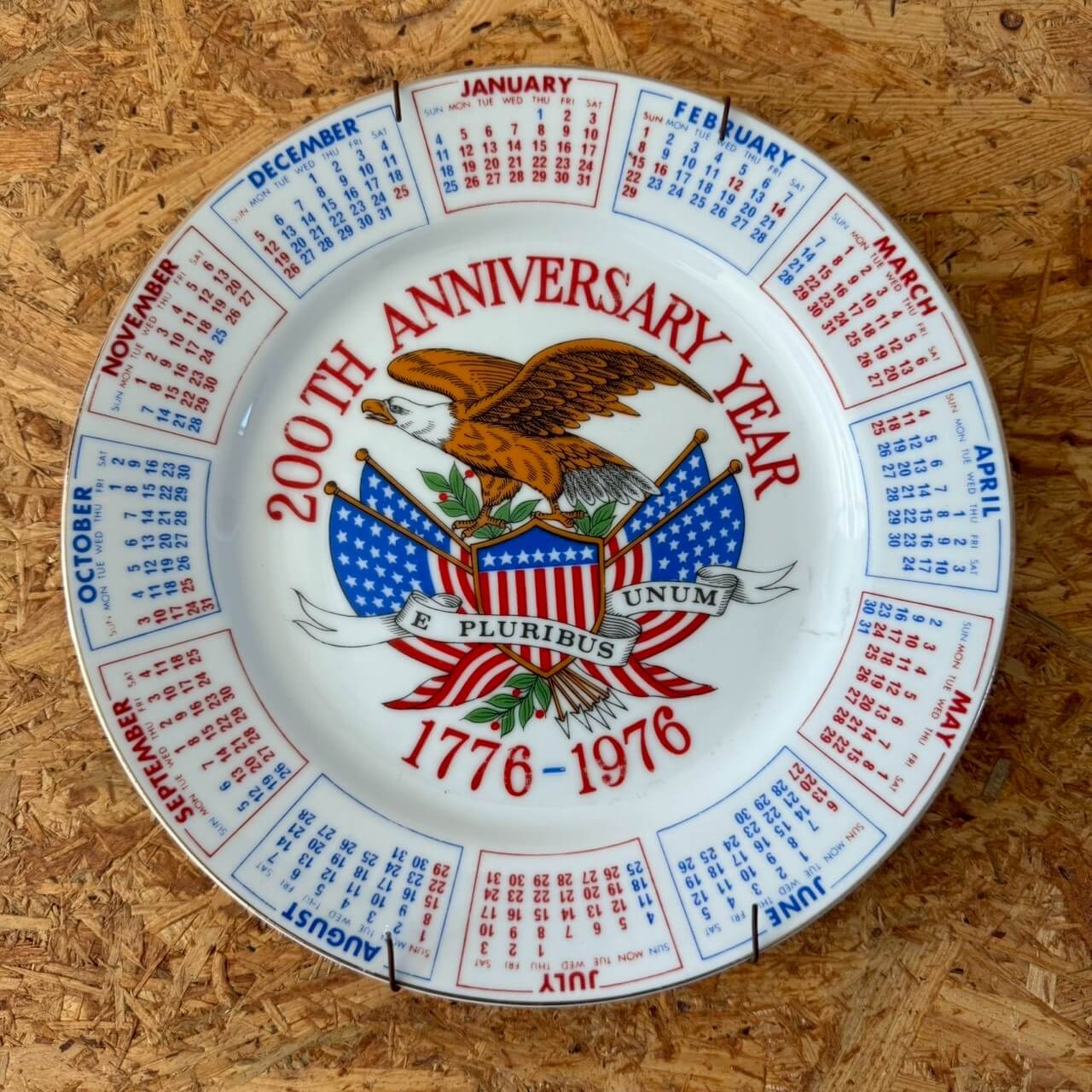 #2368【1975年製】200th Anniversary Year カレンダープレート / 1776-1976 建国200周年記念 / アメリカ