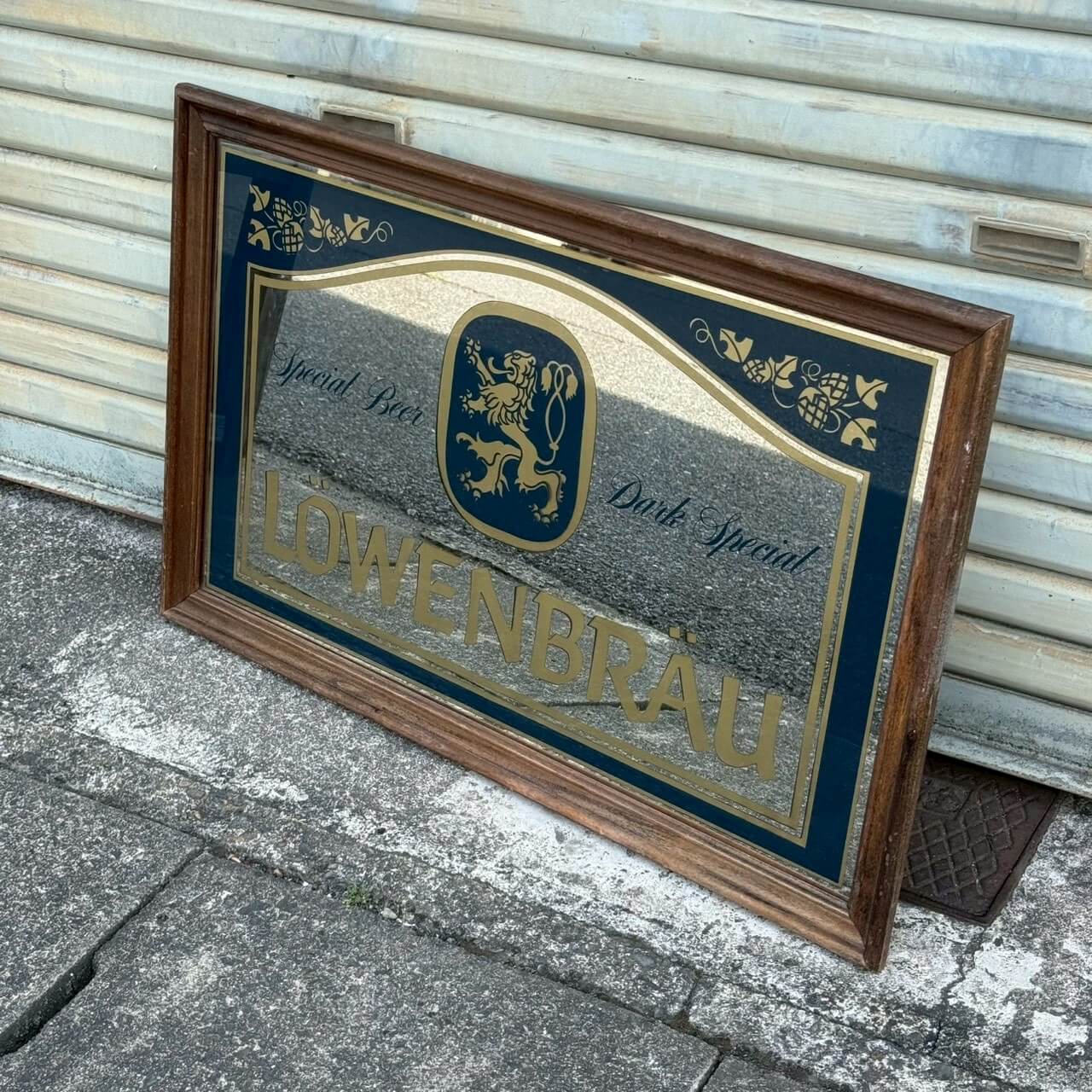 【1970-80年代】ビンテージ パブミラー アメリカン雑貨 店舗什器 レーベンブロイ ウォールデコ #2491
