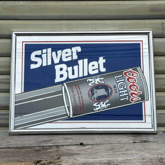 【1990年】ビンテージ パブミラー アメリカン雑貨 店舗什器 COORS LIGHT SILVER BULLET クアーズ #2846