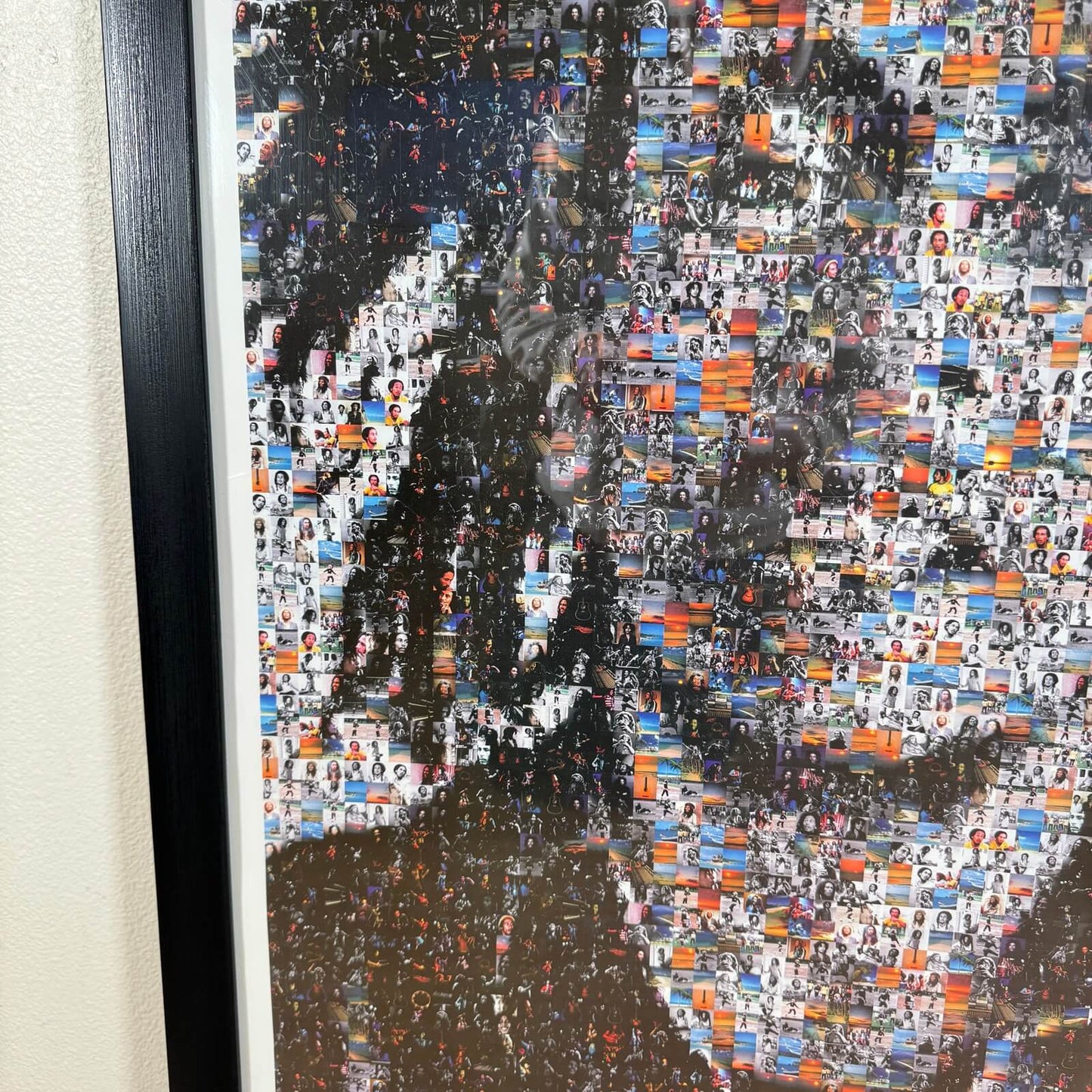 #1398【2000年代】Bob Marley（ボブ・マーリー） モザイクアート ポスター / フレーム付き