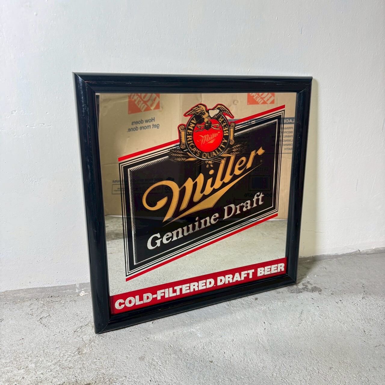【1990年代】ビンテージ Miller Genuine Draft パブミラー アメリカン雑貨 壁掛け 鏡 #2482
