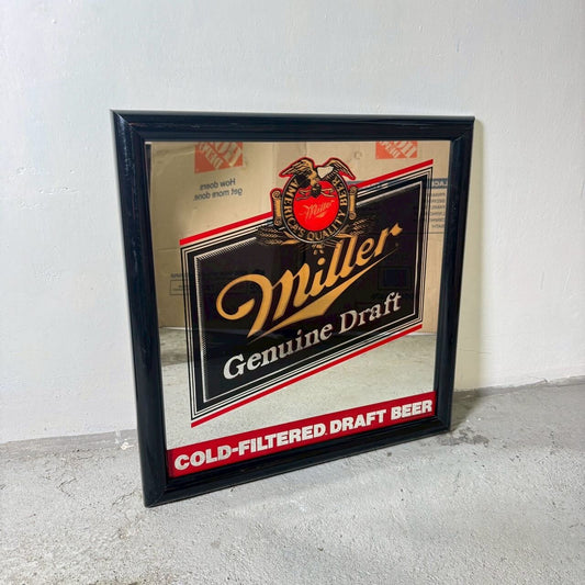【1990年代】ビンテージ Miller Genuine Draft パブミラー アメリカン雑貨 壁掛け 鏡 #2482