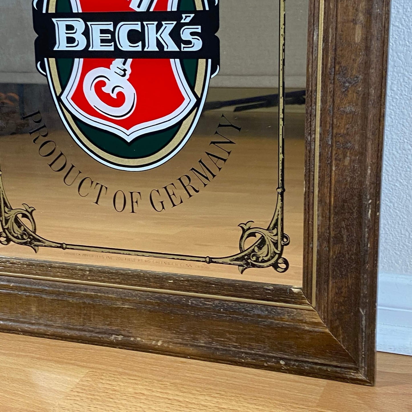 #1112 【1980年代】ビンテージ  Beck's（ベックス） パブミラー / ウォールデコ インテリア アメリカ