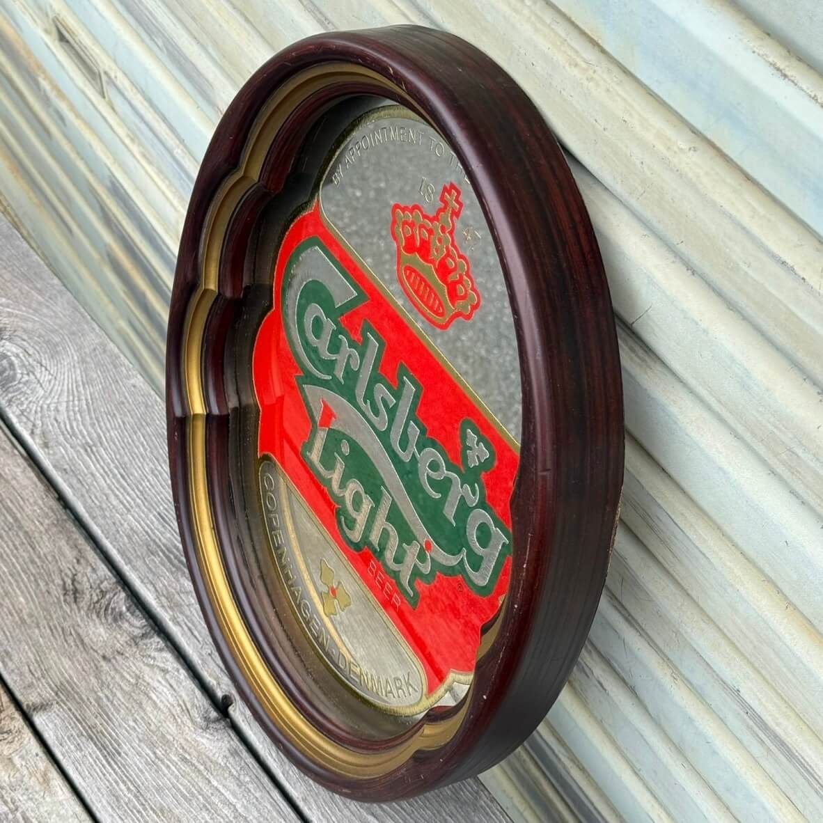 【1988年】ビンテージ パブミラー アメリカン雑貨 店舗什器 CARLSBERG LIGHT カールスバーグ サイン #2862