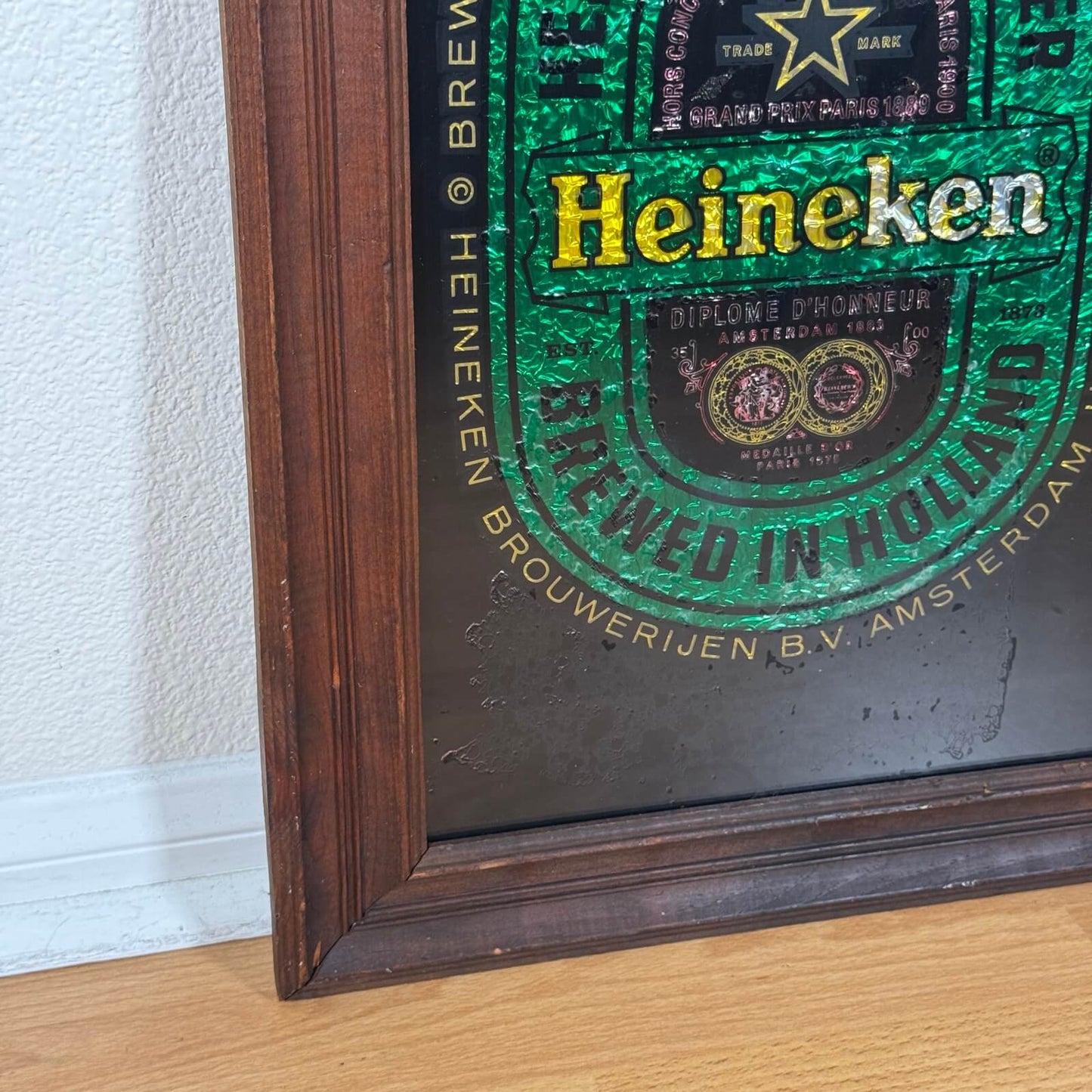 #1947 ビンテージ パブミラー Heineken ハイネケン ウォールデコ
