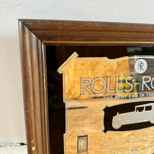 #2505【1980年代】ビンテージ ロールスロイス パブミラー / ウォールデコ アメリカ