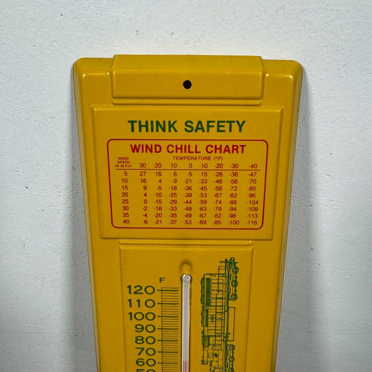 #2540【1990年代】NORTH WESTERN 鉄道 温度計 THINK SAFETY ウォールサイン アメリカ