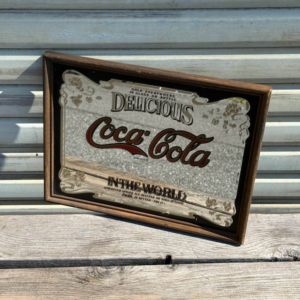 【1970年代】ビンテージ パブミラー アメリカン雑貨 店舗什器 Coca-Cola コカコーラ #2733