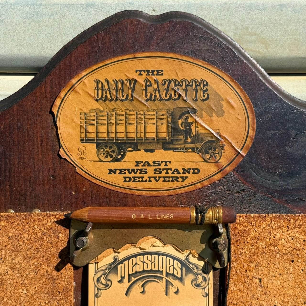 【1970年代】ビンテージ メッセージボード アメリカン雑貨 店舗什器 DAILY GAZETTE #2672