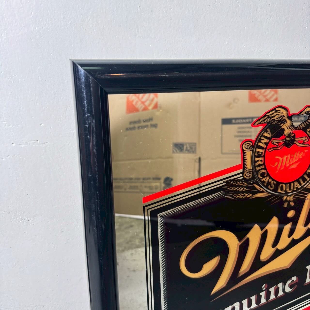 【1990年代】ビンテージ Miller Genuine Draft パブミラー アメリカン雑貨 壁掛け 鏡 #2482