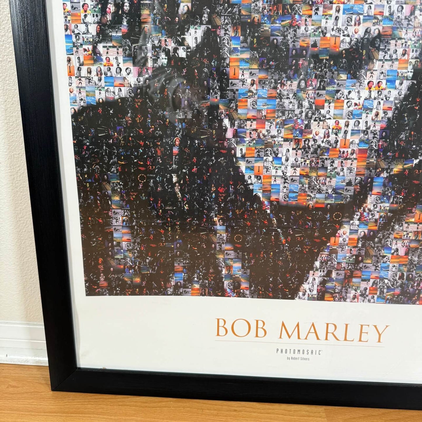 #1398【2000年代】Bob Marley（ボブ・マーリー） モザイクアート ポスター / フレーム付き