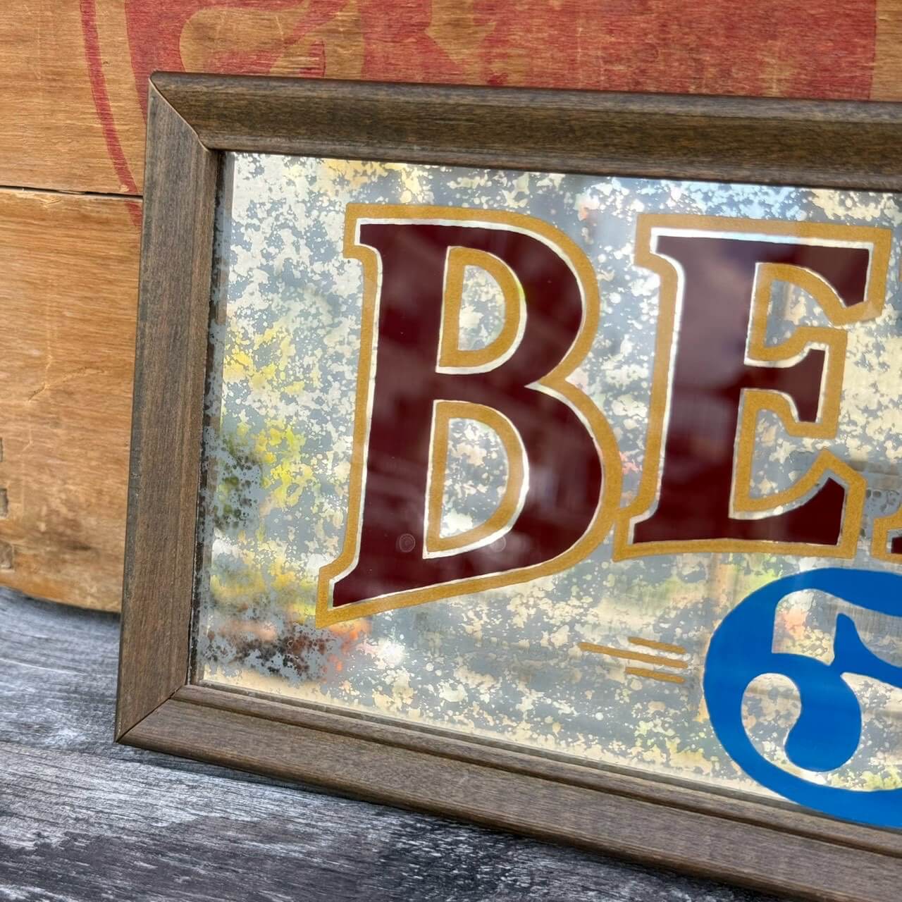 【1970年代】ビンテージ パブミラー アメリカン雑貨 店舗什器 壁掛け 5¢ BEER #2725
