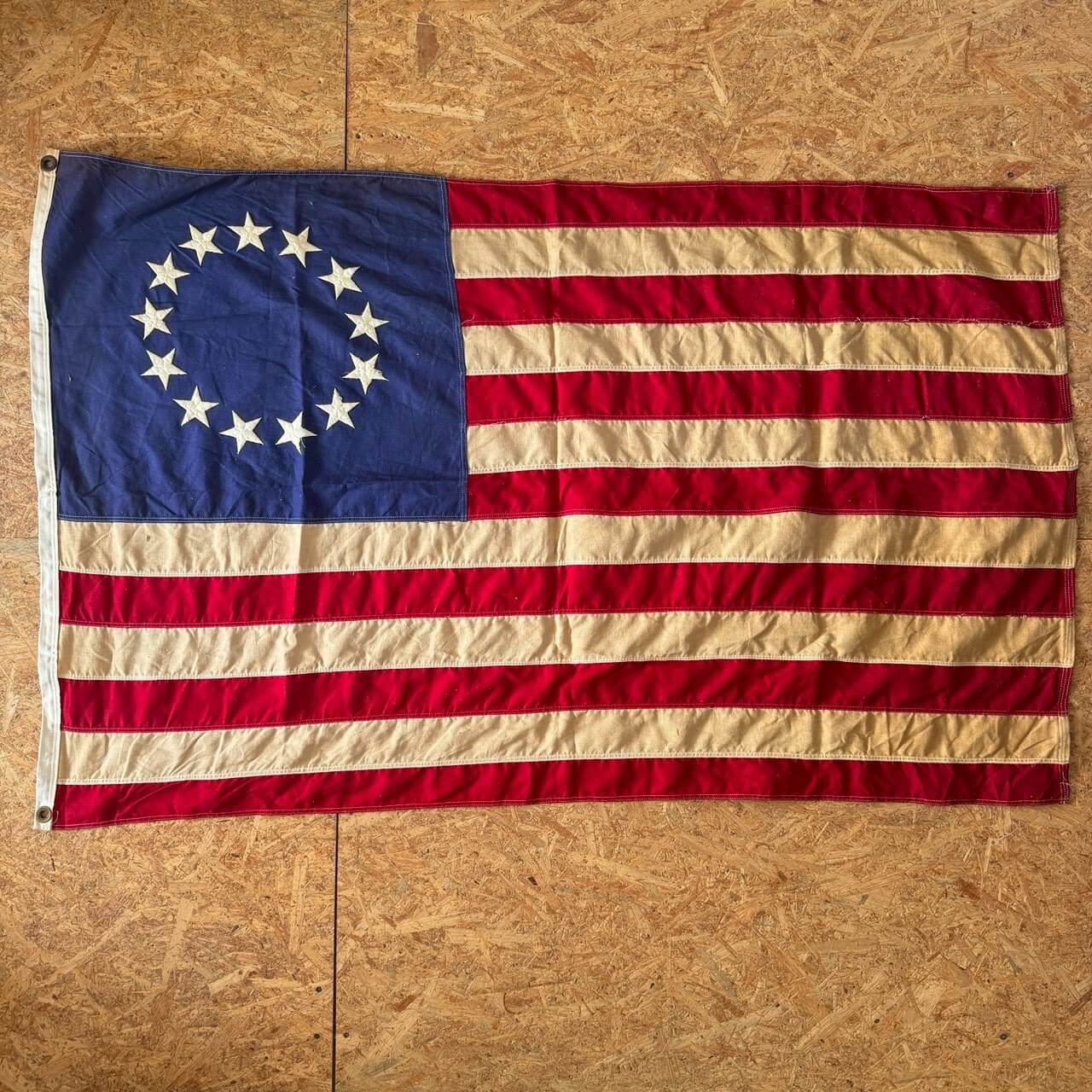 【1950-60年代】ビンテージ 13スター 星条旗 アメリカン雑貨 国旗 フラッグ 刺繍 #2550