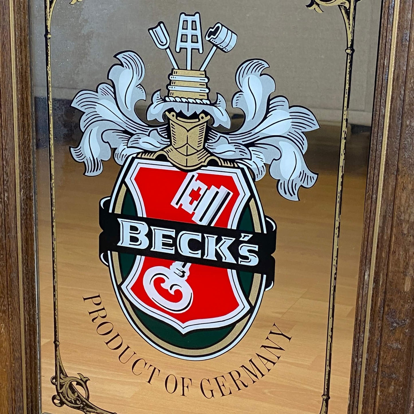 #1112 【1980年代】ビンテージ  Beck's（ベックス） パブミラー / ウォールデコ インテリア アメリカ