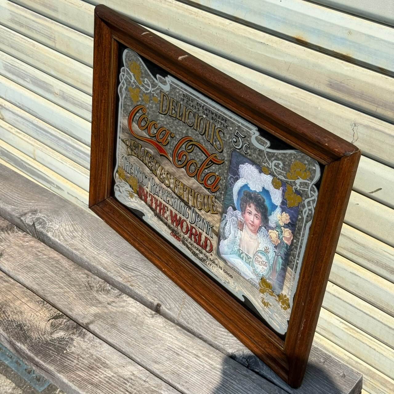 【1980年代】ビンテージ 看板 アメリカン雑貨 店舗什器 コカコーラ パブミラー 壁掛け #2843