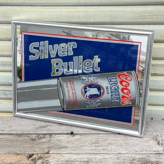 【1990年】ビンテージ パブミラー アメリカン雑貨 店舗什器 COORS LIGHT SILVER BULLET クアーズ #2846
