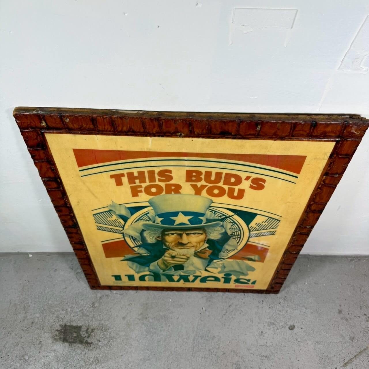 #2428【1980年代】ビンテージ Budweiser “THIS BUD’S FOR YOU” ポスター / ウォールデコ アメリカ