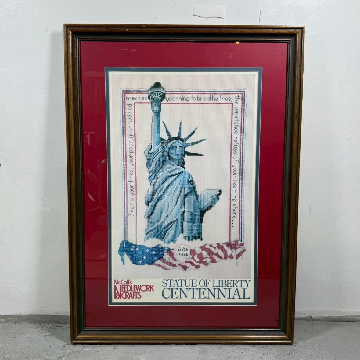 【1986年】ビンテージ 自由の女神 額装アート アメリカン雑貨 ウォールデコ 壁掛け #2510
